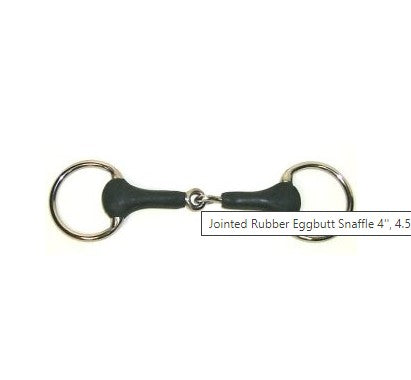 British Jointed Rubber Eggbutt Snaffle 4'', 4.5''
