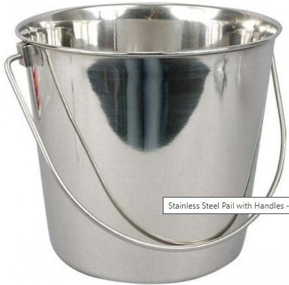Stainless Steel Pail with Handles - 9 liter